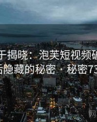 真相终于揭晓：泡芙短视频破解版背后隐藏的秘密 · 秘密734