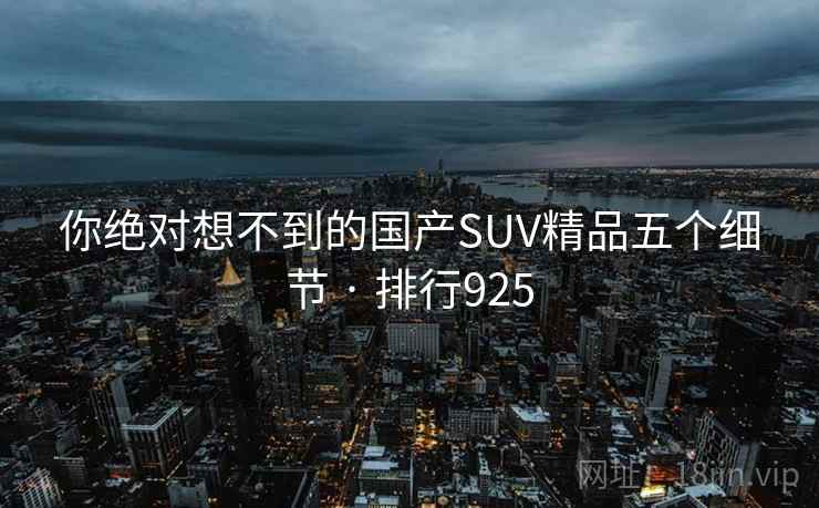 你绝对想不到的国产SUV精品五个细节 · 排行925