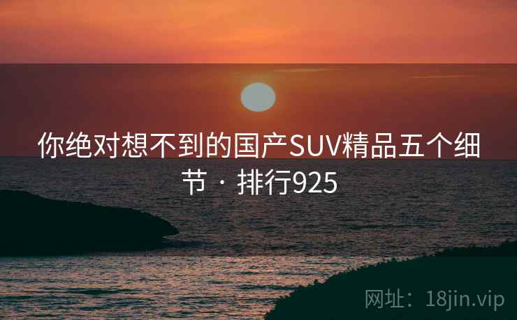 你绝对想不到的国产SUV精品五个细节 · 排行925